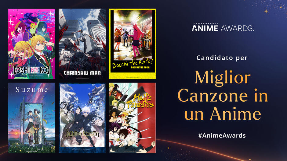Crunchyroll Anime Awards 2024 - Nomination Miglior Canzone in un Anime