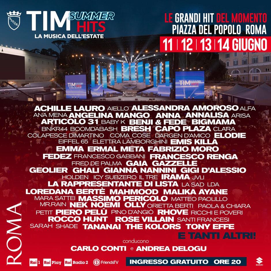 TIM Summer Hits 2024 - Line Up