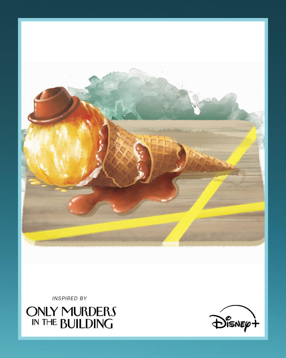 Il gelato ispirato a The Bear di FX: scena del crimine con gelato al mango, cioccolato e cono ripieno di panna