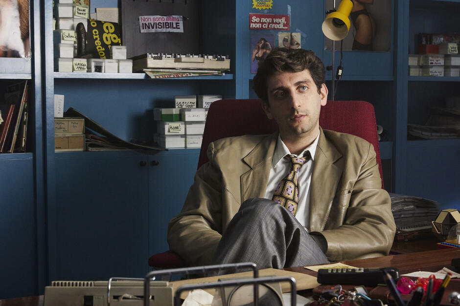 Pietro Castellitto nel film Diva Futura di Giulia Louise Steigerwalt