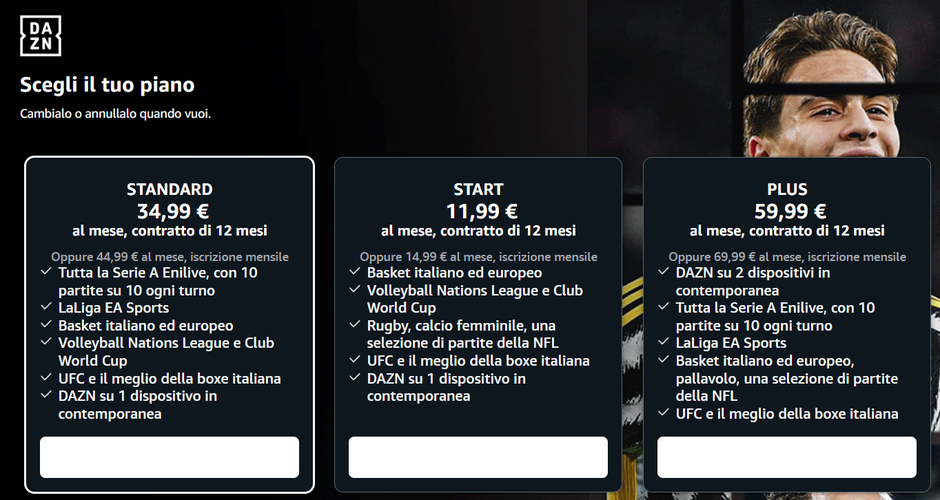 DAZN su Amazon Prime Video Channels: piani disponibili il 16 agosto 2024
