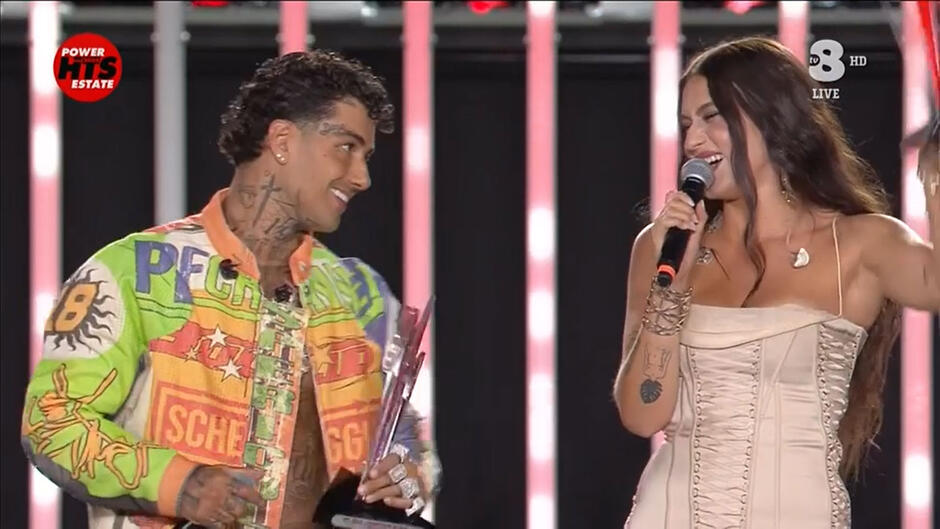 Premio RTL 102.5 Power Hits Estate 2024 - FIMI a 'Sesso e Samba' di Tony Effe e Gaia, il singolo italiano più venduto nel periodo compreso tra il 21 giugno 2024 e il 29 agosto 2024 secondo i dati ufficiali di Gfk