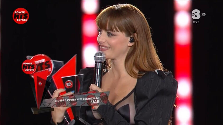 Premio RTL 102.5 Power Hits Estate 2024 - SIAE a 'Sinceramente' di Annalisa, brano più eseguito in tutti gli eventi musicali in Italia nel periodo compreso tra il 24 giugno 2024 e il 30 agosto 2024