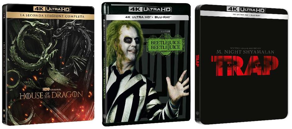 Trap di M. Night Shyamalan, Beetlejuice Beetlejuice di Tim Burton e House Of The Dragon S2 in homevideo