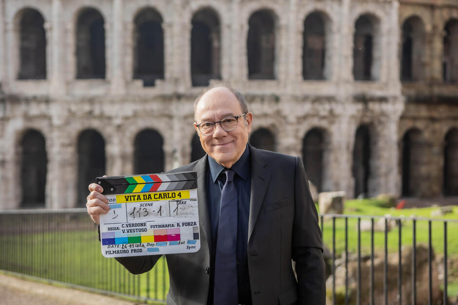 Carlo Verdone sul set di Vita da Carlo Quarta Stagione - primo Ciak