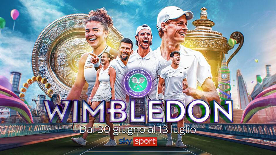 Grafica Wimbledon 2025 Sky Sport
