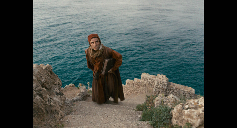 Oscar Isaac in In the Hand of Dante di Julian Schnabel - Immagine ufficiale