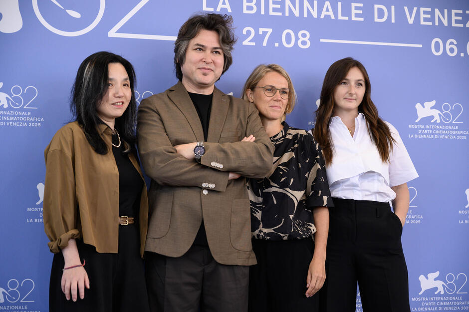 Delegazione del film Kabul, Between Prayers di Aboozar Amini alla 82a Mostra del Cinema di Venezia, mercoledì 3 settembre 2025