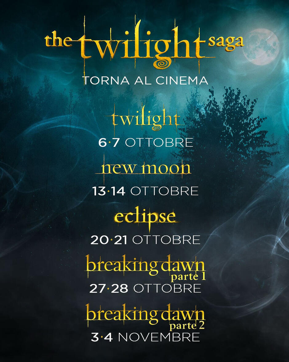 Twilight - Calendario ri-uscita al cinema 2025