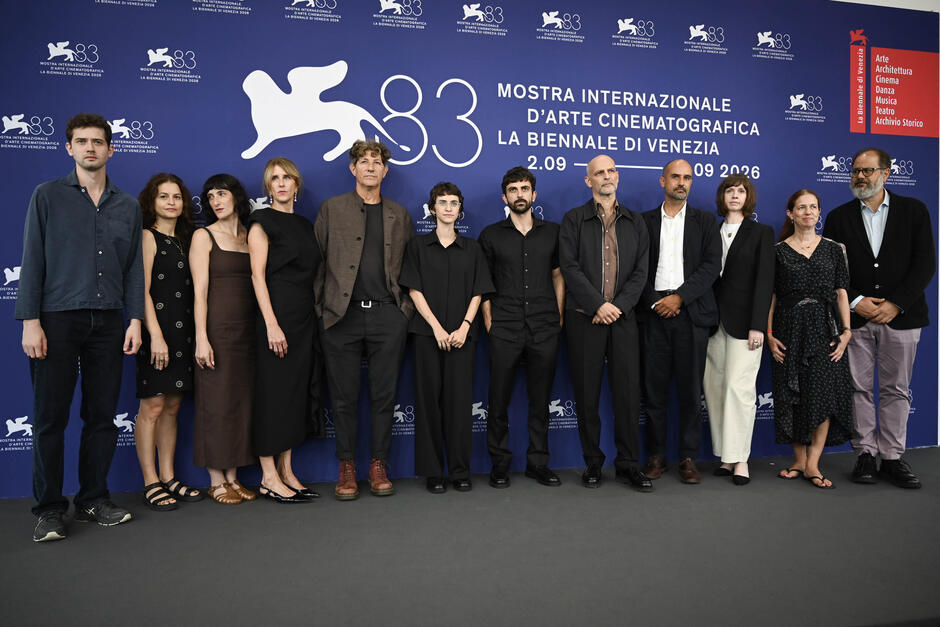 Delegazione del film Naza (tra cui Yuval Abraham, Rachel Szor) al Festival del Cinema di Venezia 83, mercoledì 9 settembre 2026