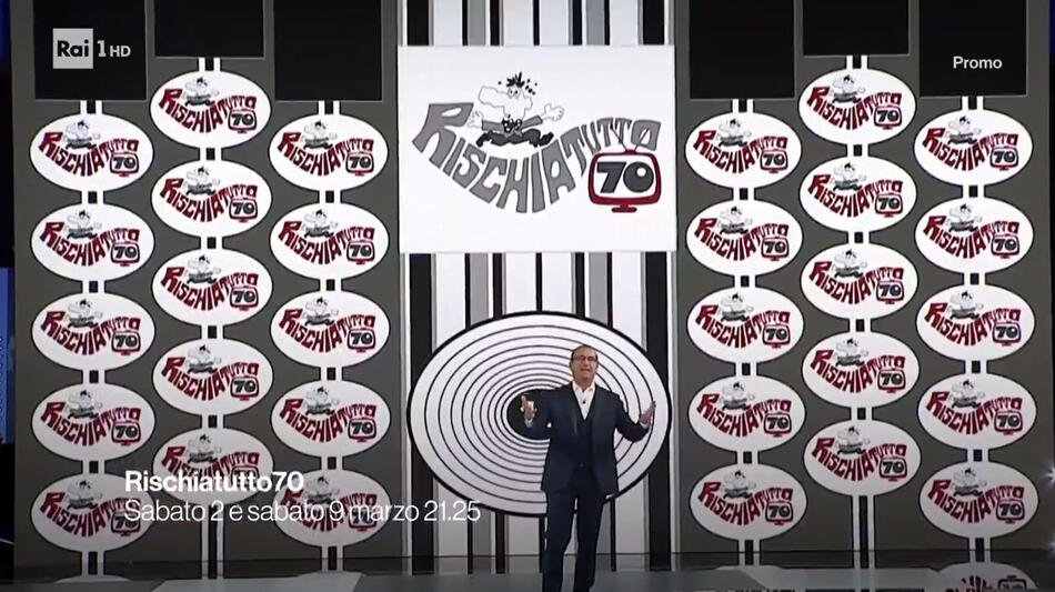 Rischiatutto '70 Carlo Conti su Rai1 2 e 9 marzo 2024