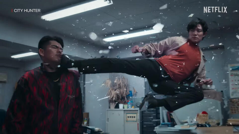 City Hunter, scena da  clip primo combattimento di Ryo