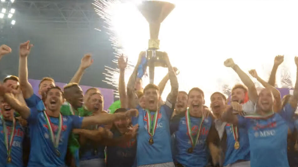 Sarò con te, scena da trailer docufilm sullo scudetto del Napoli nel 2023