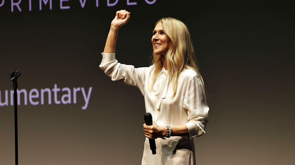Celine Dion alla presentazione a New York del docu film 'Io sono: Celine Dion' diretto da Irene Taylor.