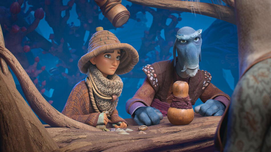 Eva (voce di Jeanine Mason) e Rovender (voce di Gary Anthony Williams) in WondLa 1x04