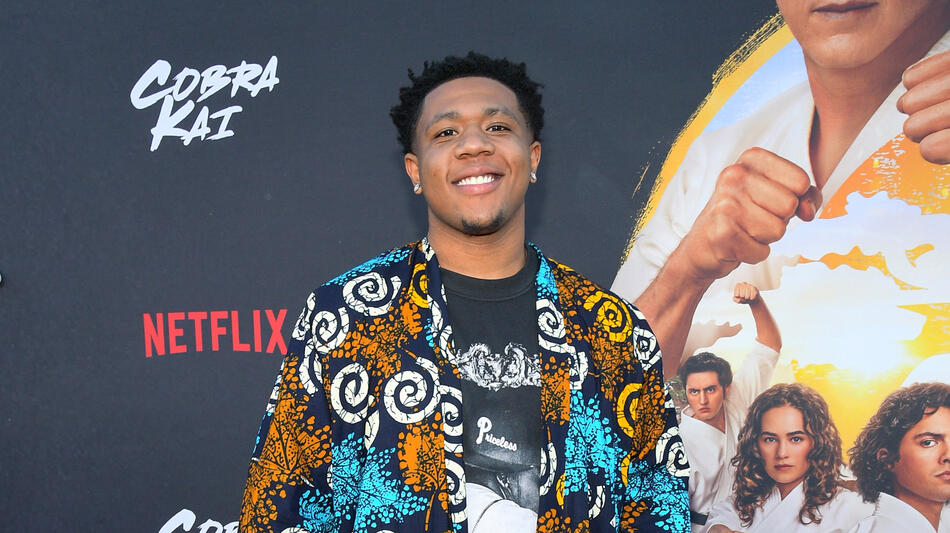Khalil Everage allo Special Fan Event per Cobra Kai Stagione 6 Parte 1 all'Autry Museum al Griffith Park il 17 Luglio 2024 in Los Angeles, California
