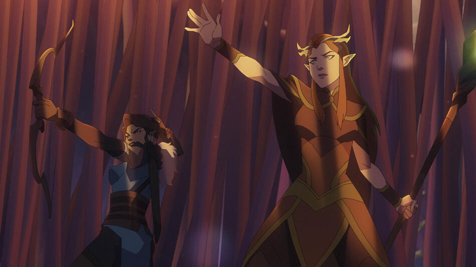 Laura Bailey (Vex'ahlia), Marisha Ray (Keyleth) in La leggenda di Vox Machina 2x07