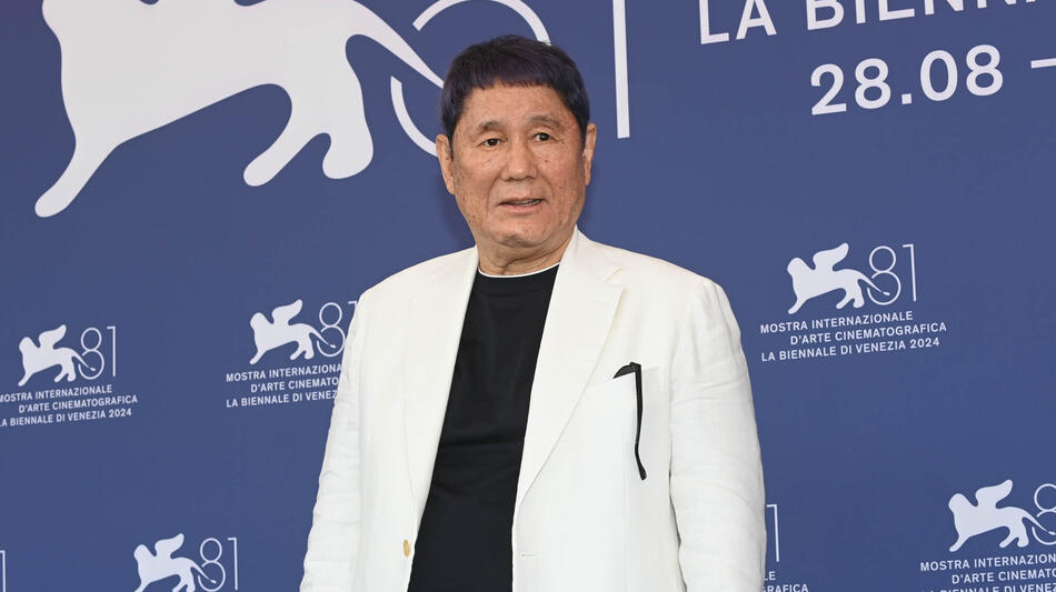 Il regista Takeshi Kitano al photocall di Broken Rage a Venezia 81 il 6 settembre 2024