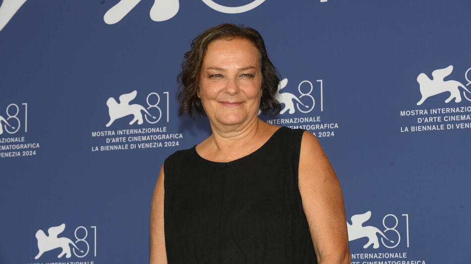 L'attrice Orietta Notari al photocall del film Vermiglio di Maura Delpero a Venezia 81 il 2 settembre 2024