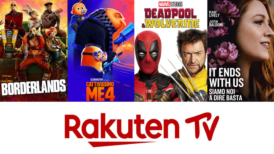 Rakuten TV, Ottobre 2024 Borderlands, Cattivissimo Me 4, Deadpool and Wolverine, It ends with us