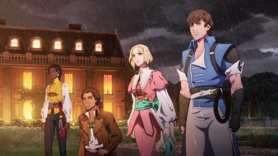 Annette, Edouard, Maria Renard e Richter Belmont in Castlevania: Nocturne 1x02 - Immagine dal set