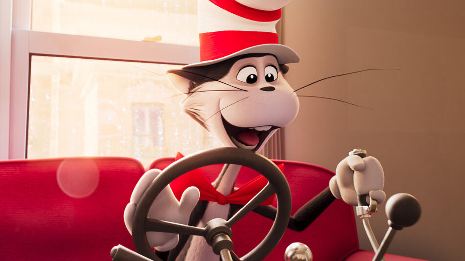 Il gatto col cappello doppiato da Bill Hader in Il Gatto col Cappello della Warner Bros. Pictures Animation, una distribuzione della Warner Bros. Pictures