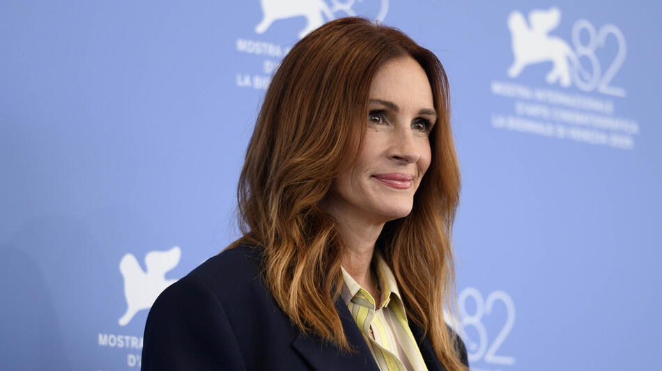 L'attrice Julia Roberts al photocall di After The Hunt di Luca Guadagnino alla 82a Mostra del Cinema di Venezia, venerdì 29 agosto 2025