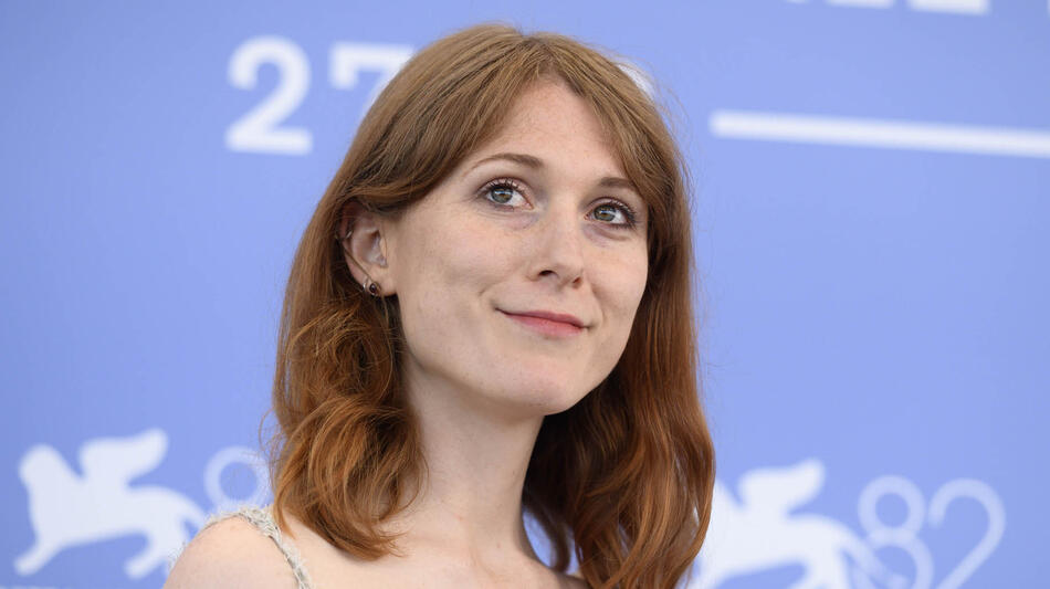 L'attrice Camille Clair al photocall del film The Souffleur di Gaston Solnicki alla 82a Mostra del Cinema di Venezia, domenica 31 agosto 2025