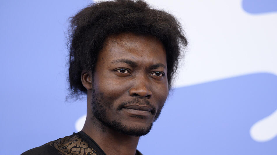 L'attore Benjamin Clementine al photocall del film In the Hand of Dante di Julian Schnabel alla 82a Mostra del Cinema di Venezia, mercoledì 3 settembre 2025