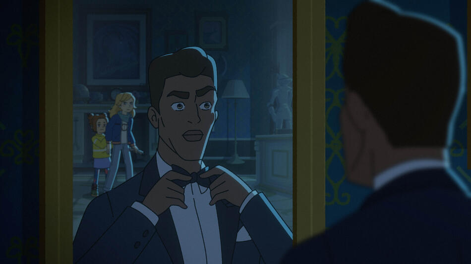 Daphne Grimm (voce di Leah Newman), Sabrina Grimm (voce di Ariel Winter) e Charming (voce di Abubakar Salim) in Le Sorelle Grimm 1x04