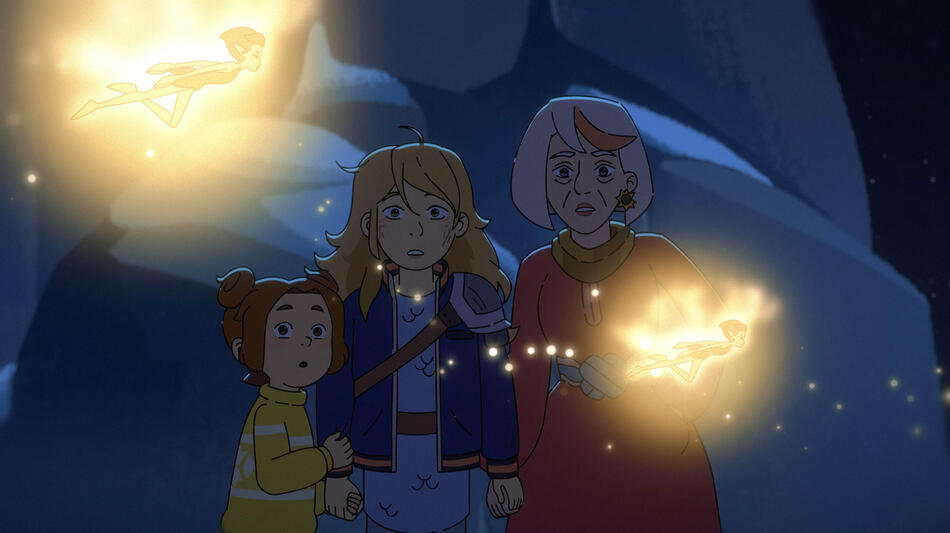 Daphne Grimm (voce di Leah Newman), Sabrina Grimm (voce di Ariel Winter) e Relda (voce di Laraine Newman) in Le Sorelle Grimm 1x06