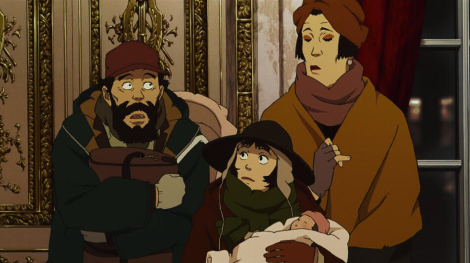 Tokyo Godfathers di Satoshi Kon, scena da Trailer (2025)