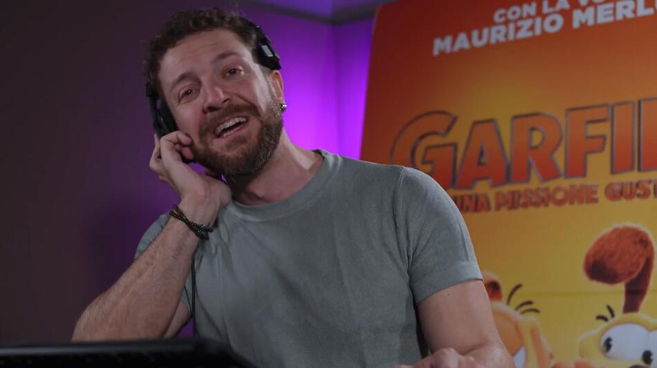 Garfield Una missione gustosa, in sala doppiaggio con Maurizio Merluzzo