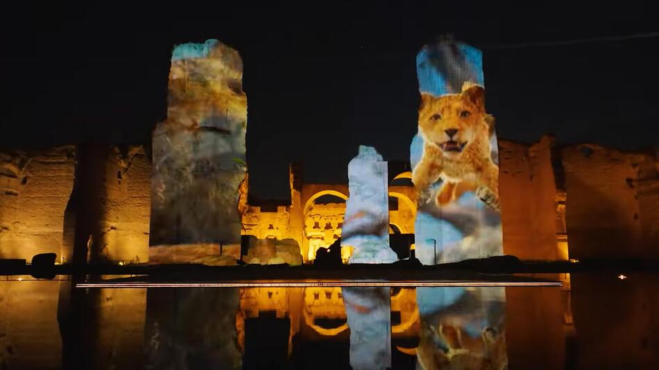 Mufasa Il Re Leone, Video Mapping alle Terme di Caracalla