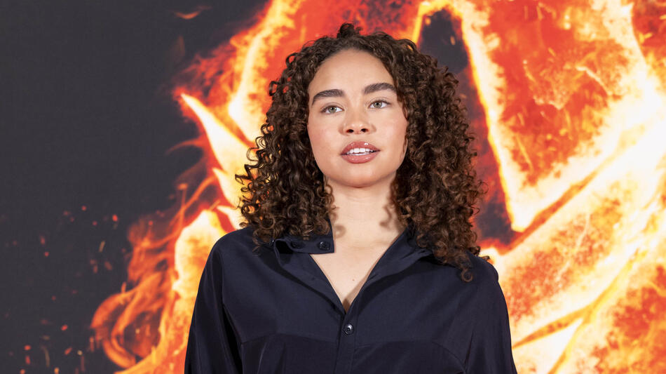 Bailey Bass all'Hotel Principe di Savoia in occasione dell'anteprima italiana di Avatar: Fuoco e Cenere