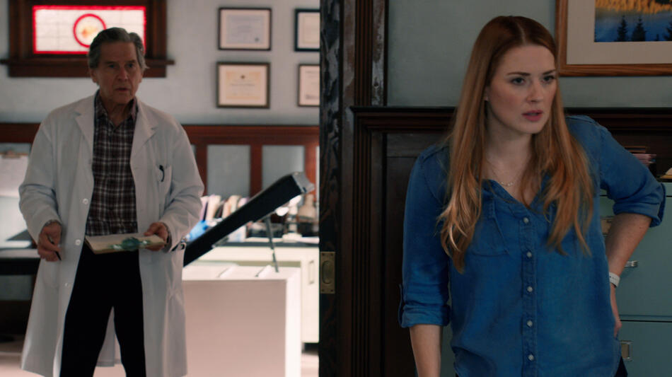 Tim Matheson come Doc Mullins e Alexandra Breckenridge come Mel Monroe in Virgin River 3x04