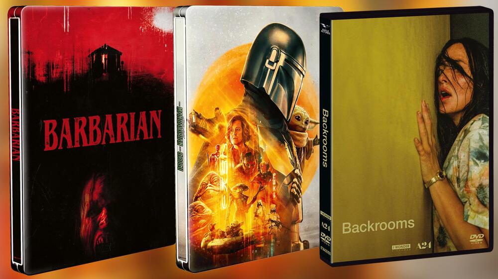 Copertine homevideo di Backrooms di Kane Parsons, Barbarian di Zach Cregger e The Mandalorian & Grogu di Jon Favreau