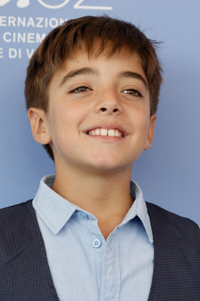 Andrea Migliucci al photocall del film L'isola di Andrea di Antonio Capuano alla 82a Mostra del Cinema di Venezia, venerdì 5 settembre 2025