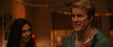 (S-D) Morena Baccarin come Vanessa e Ryan Reynolds come Deadpool/Wade Wilson in Deadpool & Wolverine di Marvel Studios