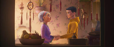 (S-D) Kheng Hua Tan come Mrs. Lee e Brandon Soo Hoo come Tom in The Tiger's Apprentice