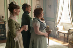 Rosa Hesmondhalgh, Lorraine Ashbourne, Nicola Coughlan in Bridgerton 3x02