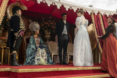 Golda Rosheuvel, David Mumeni, Hannah Dodd, Adjoa Andoh in Bridgerton 3x03