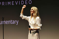 Celine Dion alla presentazione a New York del docu film 'Io sono: Celine Dion' diretto da Irene Taylor.
