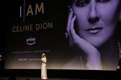 Celine Dion alla presentazione a New York del docu film 'Io sono: Celine Dion' diretto da Irene Taylor.