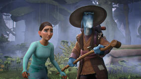 Eva (voce di Jeanine Mason) e Rovender (voce di Gary Anthony Williams) in WondLa 1x02