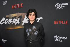 Griffin Santopietro allo Special Fan Event per Cobra Kai Stagione 6 Parte 1 all'Autry Museum al Griffith Park il 17 Luglio 2024 in Los Angeles, California