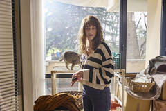 Barbara Ronchi sul set del film Diva Futura di Giulia Louise Steigerwalt