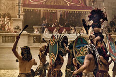 (S-D) Jojo Macari come Domitian, Tom Hughes come Titus Flavianus, Romana Maggiora Vergano come Salena in Those About To Die 1x09