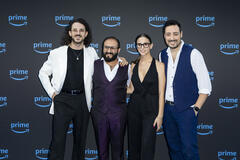 Gianluca 'Fru' Colucci, Fabio Balsamo, Aurora Leone e Ciro Priello al Photocall di Prime Video Presents Italia 2024 il 15 luglio 2024 in Roma per Pesci Piccoli - Stagione 2