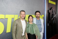 (S-D) Matt Damon, Hong Chau e Casey Affleck alla première mondiale di 'The Instigators' al Jazz at Lincoln Center